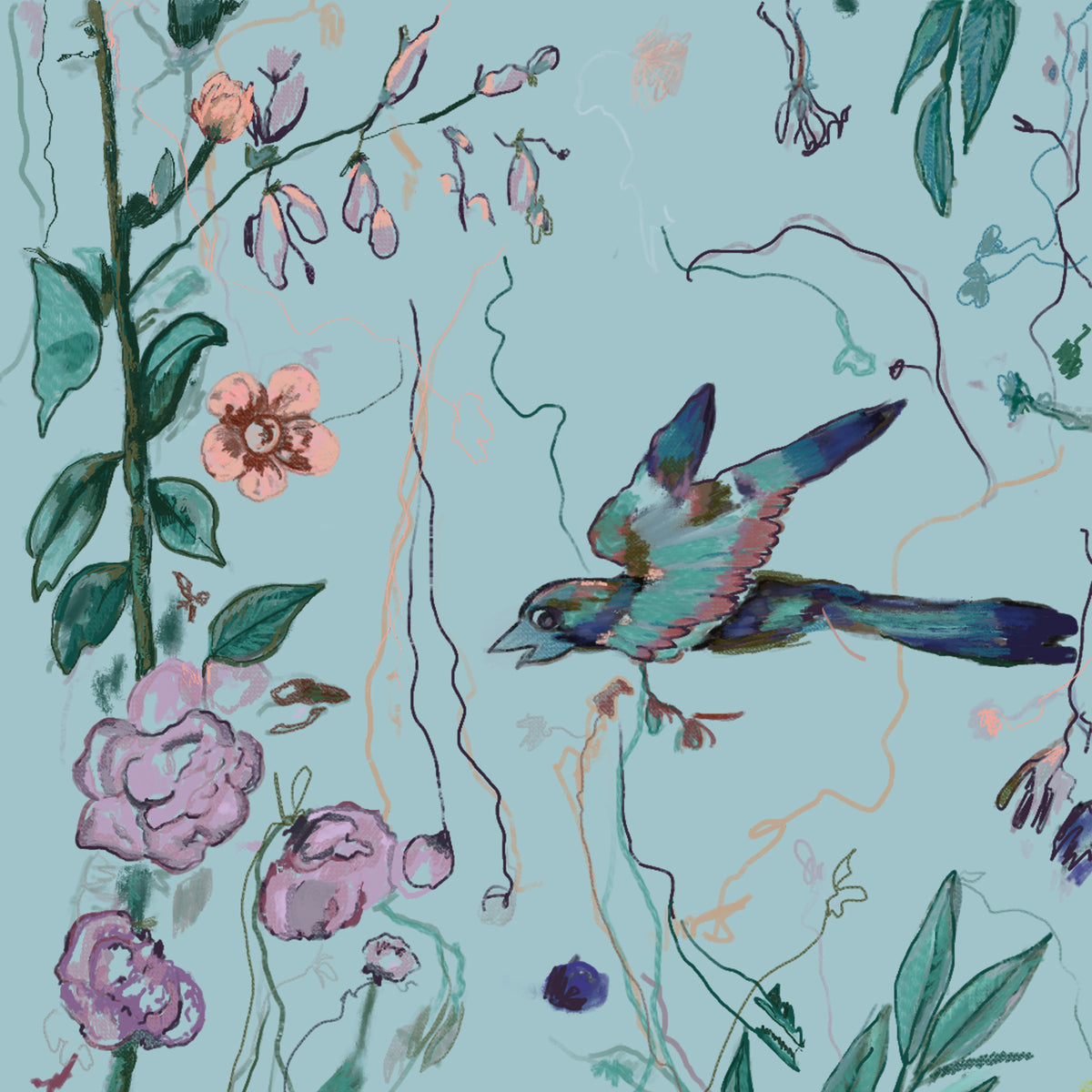 (未使用･未開封品)Birds of a Feather - The Collection Birds of a Feather - Fabric – Windy O'Connor Art and Home
