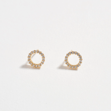 Gold Open Circle Stud Earrings