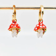 Mushroom Huggie Hoop Earrings