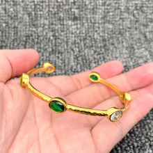 3 Tone Zircon Gold Cuff