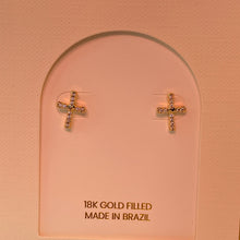 Gold Cross Stud Earrings