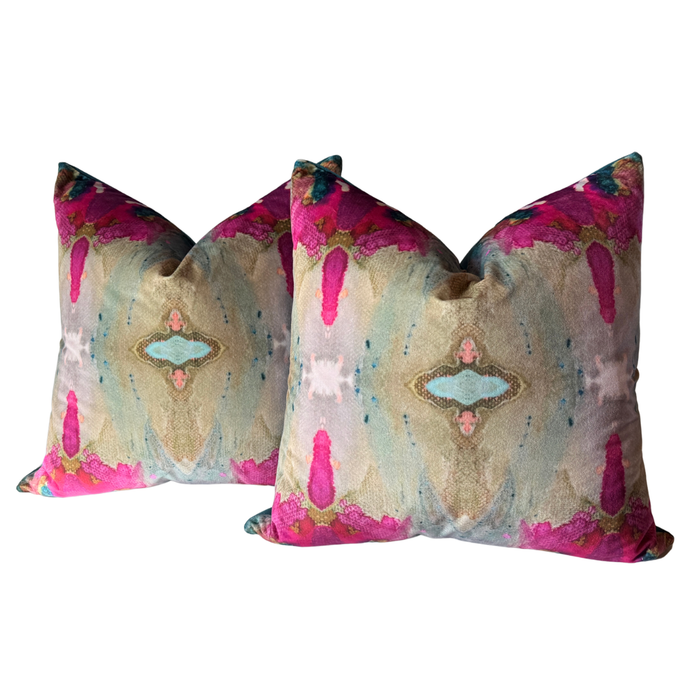 Berry & Teal Pillow Pair