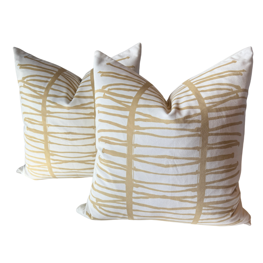 Artifact Gold Cream Velvet Pillow Pair