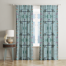 Birds of a Feather Aqua Curtain Panel