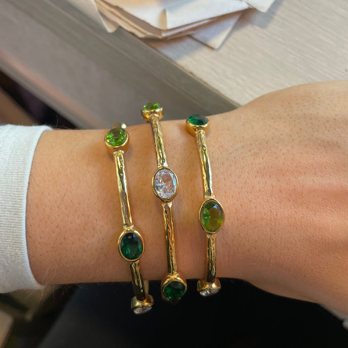 3 Tone Zircon Gold Cuff