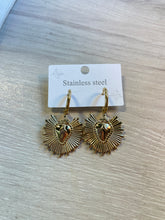 Shine Heart Gold Huggie Earrings