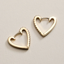 Gold Heart Hoop Earrings