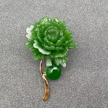 Green Peony Flower Brooch