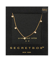CZ Station Necklace - Gold/Clear