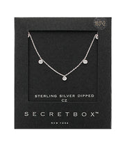 CZ Station Necklace - Rhodium/Clear