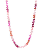 Flat Round Bead Ombre Necklace - Pink