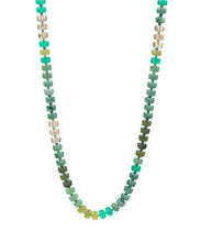Flat Round Bead Ombre Necklace - Green