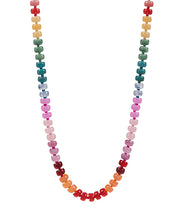 Flat Round Bead Ombre Necklace - Dark Multi