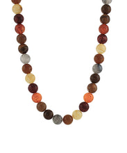 Colorful Acrylic Ball Bead Necklace - Wine Multi