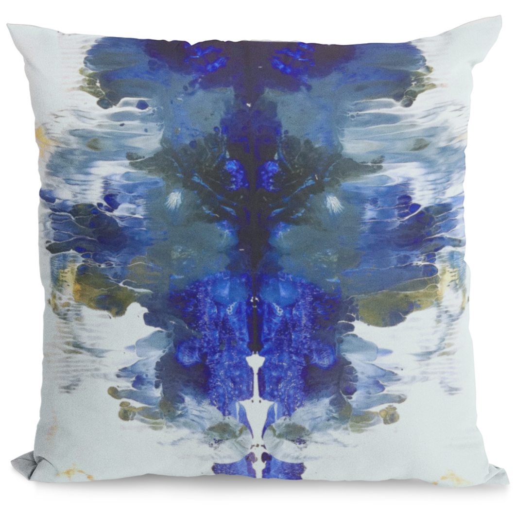 Rorschach Blues — Cotton Linen Pillow