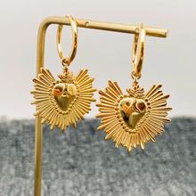 Shine Heart Gold Huggie Earrings
