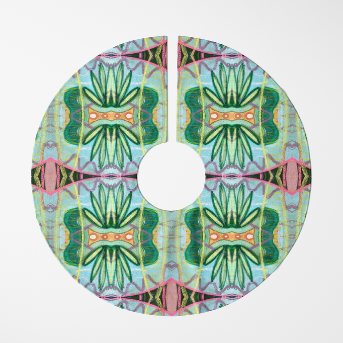 Ferns In Aqua Tree Skirt