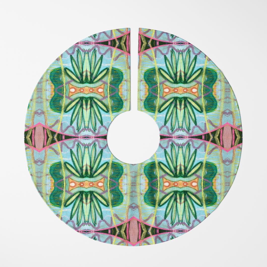 Ferns In Aqua Tree Skirt