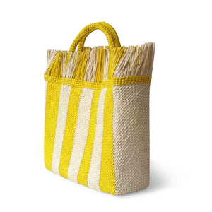 Lemon Striped Iraca Bag