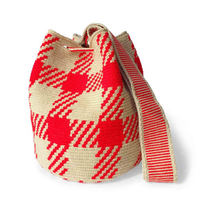 Strawberry Checkered Wayuu Bag