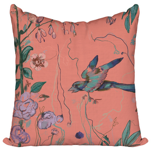 Birds of a Feather Coral - Pillow Cover