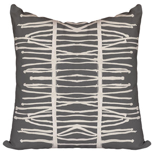 Artifact Charcoal Cream - Cotton Linen Pillow