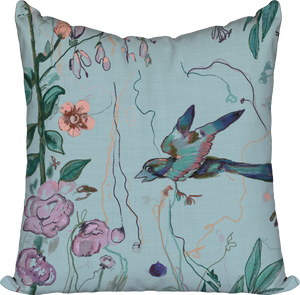 Birds of a Feather Aqua — Pillow Cover