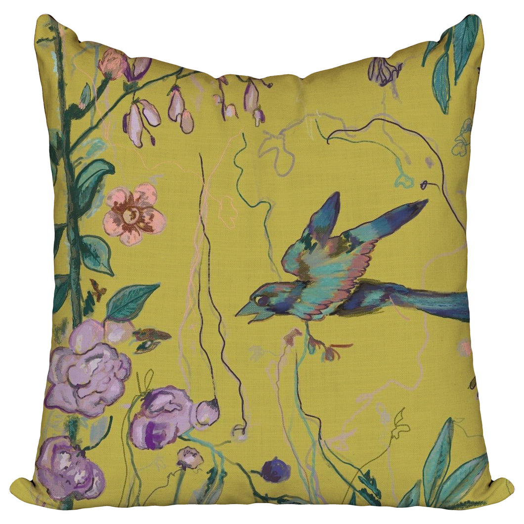 Birds of a Feather Lime — Pillow Cover