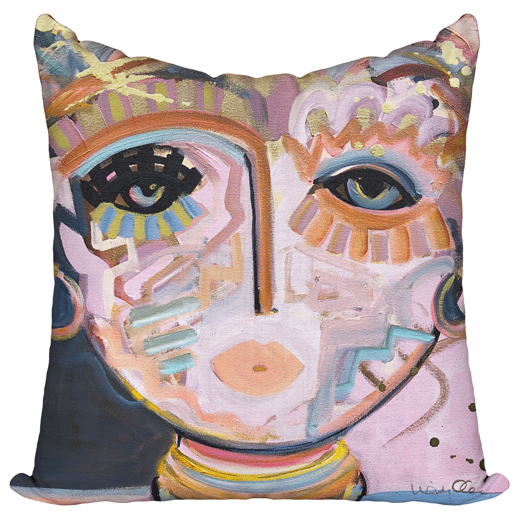 Mint Blush Chica — Pillow Cover